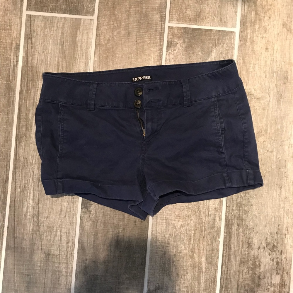 Navy Express Cuffed Shorts